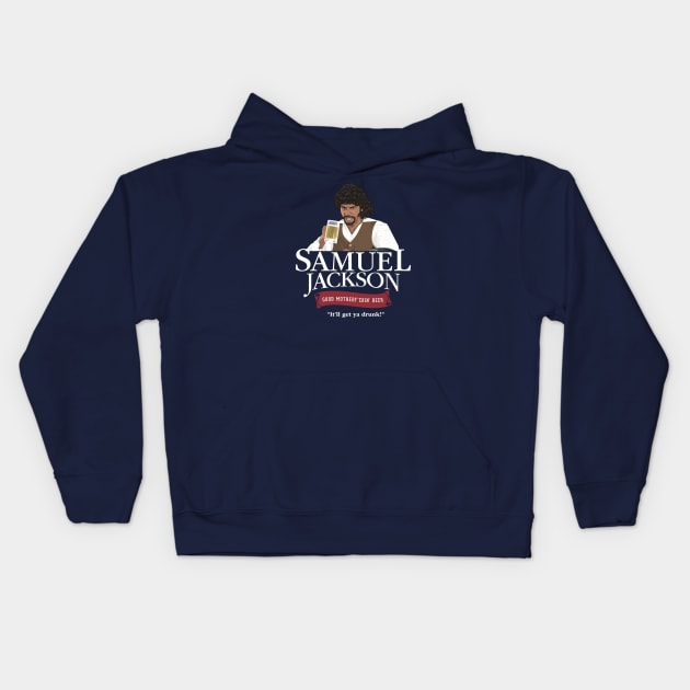 Samuel Jackson Good Motherf*ckin' Beer Kids Hoodie by BodinStreet